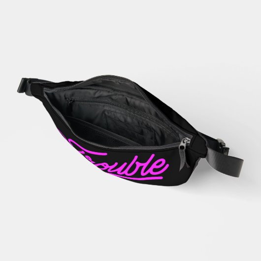 moeite | Neon Pink Script Fanny Pack Heuptasje (Open)