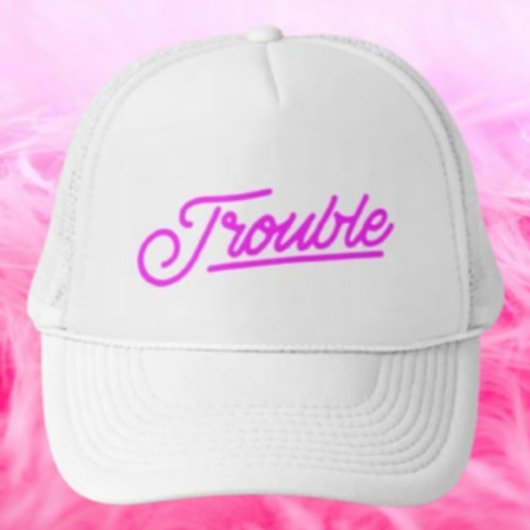 moeite | Neon Pink Script Trucker Hat Trucker Pet