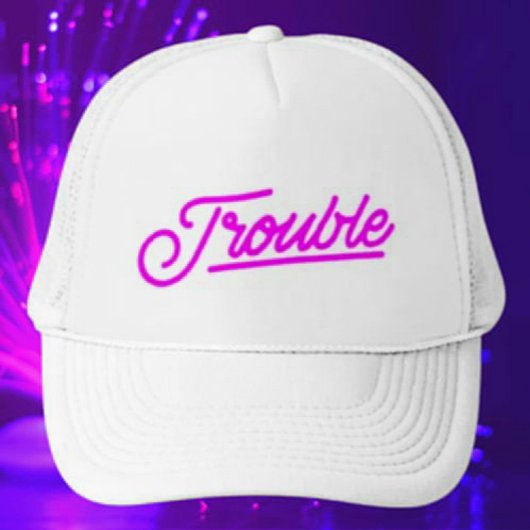 moeite | Neon Pink Script Trucker Hat Trucker Pet