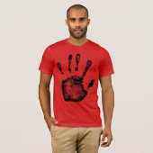 Moeiteloos chic: Palm Hand Print Silhouet T-shirt (Voorkant volledig)