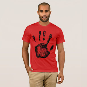 Moeiteloos chic: Palm Hand Print Silhouet T-shirt
