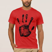 Moeiteloos chic: Palm Hand Print Silhouet T-shirt (Voorkant)
