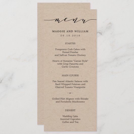 Moeiteloos Manuscript Kaart Kraft (Voorkant / Achterkant)