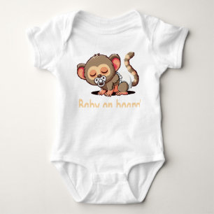 Moeiteloos slapende cartoon aap   Baby in de auto  Romper