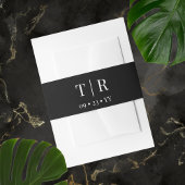 Moeiteloze Charm Zwart-wit Bruiloft Uitnodigingen Wikkel