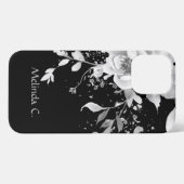 Moeiteloze Elegantie Zwart & Wit Bloemen iPhone Hoesje (Achterkant horizontaal)