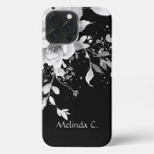 Moeiteloze Elegantie Zwart & Wit Bloemen iPhone Hoesje (Achterkant)