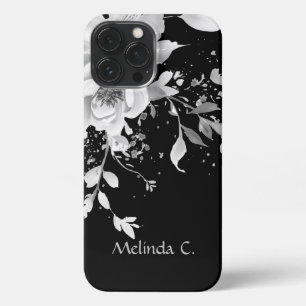 Moeiteloze Elegantie Zwart & Wit Bloemen iPhone 13 Pro Max Hoesje