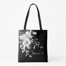 Moeiteloze Elegantie Zwart & Wit Bloemen Tas