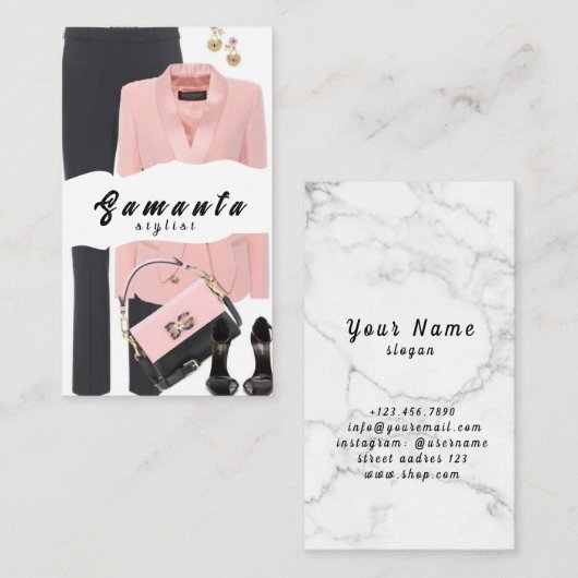 Moeiteloze garderobe Stylist Visitekaartje (Voorkant / Achterkant)