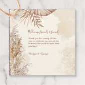 Moeiteloze moderne bruiloftsvibes bedankjes labels (Voorkant)