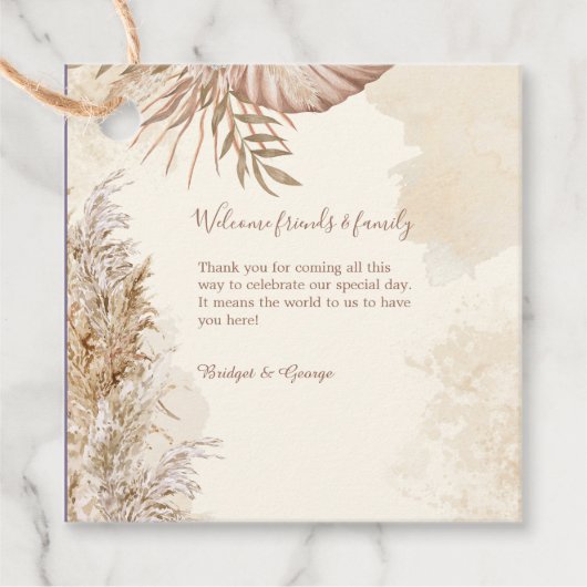 Moeiteloze moderne bruiloftsvibes bedankjes labels (Voorkant)