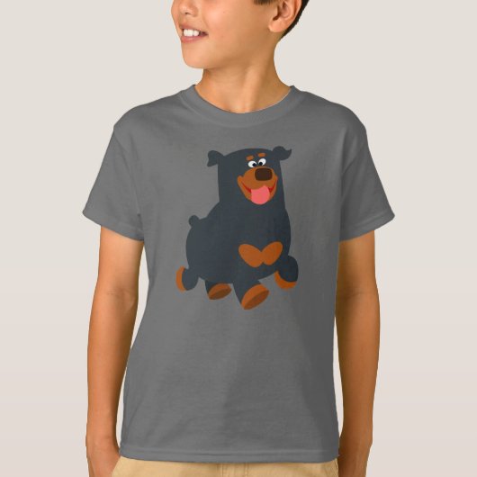 Moeizame Cartoon Rottweiler Kinderen T-Shirt (Voorkant)
