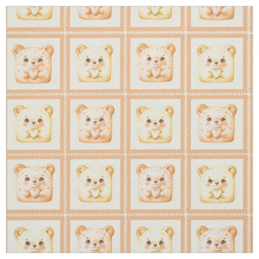 Moeizame honing patchwork teddybeer stof (Swatch)