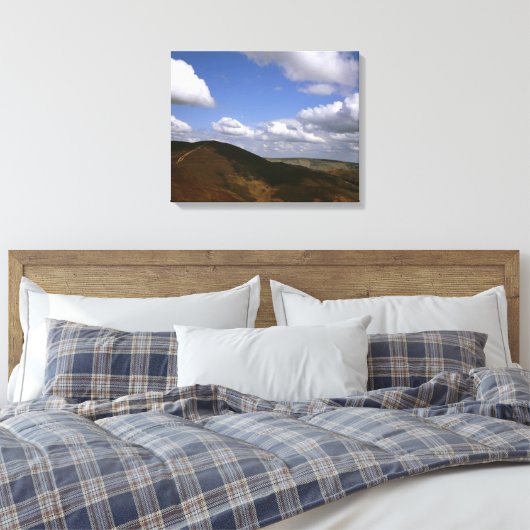 Moel y Gamelin Llangollen Wales Briefkaart Poster Canvas Afdruk (Insitu (Slaapkamer))