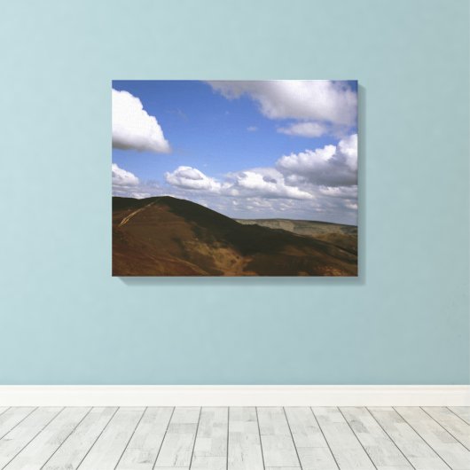 Moel y Gamelin Llangollen Wales Briefkaart Poster Canvas Afdruk (Insitu (Houten vloer))