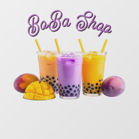 Moeleke bubble tea, boba thee raamsticker (Vel)