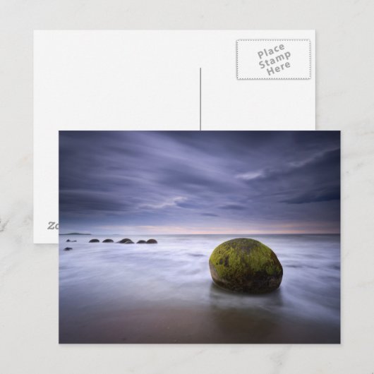 Moeraki Boulders Sunrise Seascape Briefkaart (Voorkant / Achterkant)