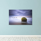 Moeraki Boulders Sunrise Seascape Canvas Afdruk (Insitu (Houten vloer))