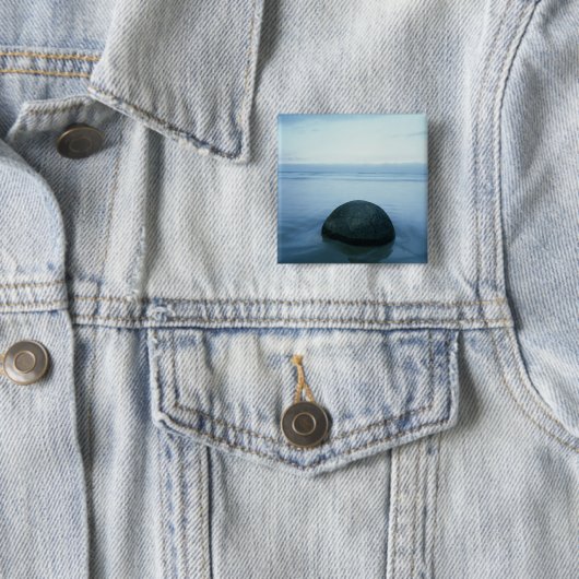 Moeraki Boulders Vierkante Button 5,1 Cm (In situ)