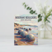 Moeraki Keien Nieuw-Zeeland Briefkaart (Staand voorkant)