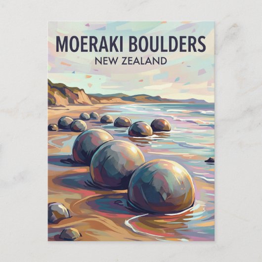 Moeraki Keien Nieuw-Zeeland Briefkaart (Voorkant)