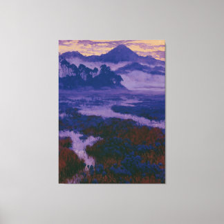 Moeras aan de rand van de ochtend canvas afdruk