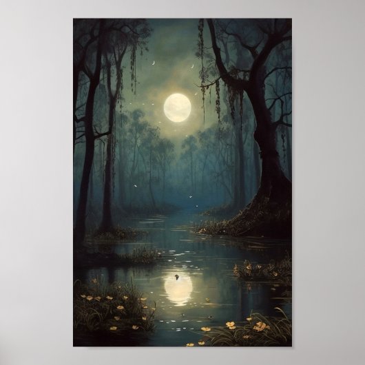 Moeras bij maanlicht poster (Voorkant)