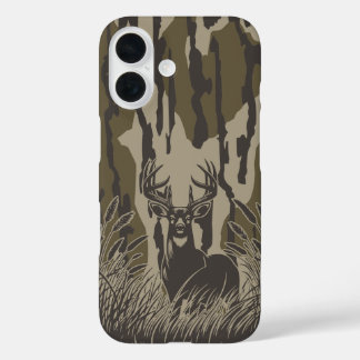 Moeras camouflage witstaart hertenbok jacht camouf iPhone 16 hoesje
