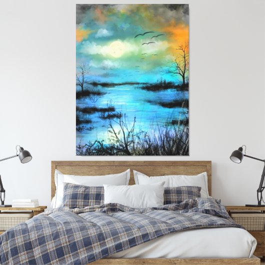 moeras canvas afdrukken (Insitu (Slaapkamer))