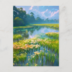 Moeras in het hart van het bos briefkaart