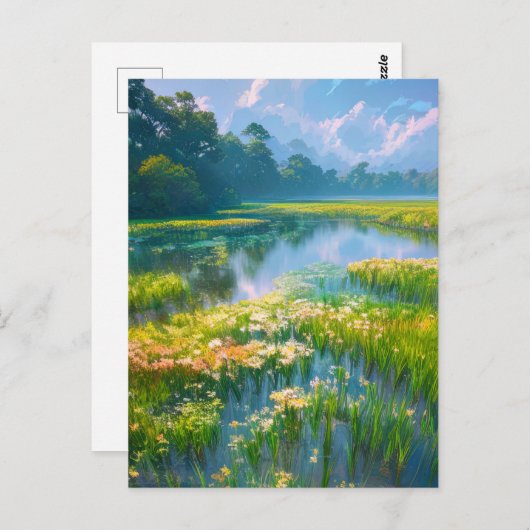 Moeras in het hart van het bos briefkaart (Voorkant / Achterkant)