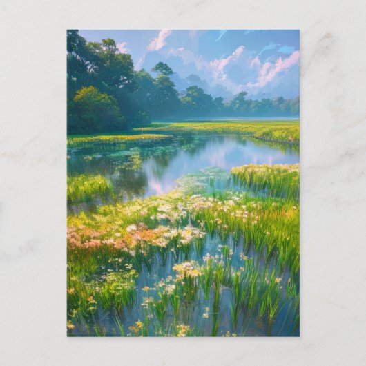 Moeras in het hart van het bos briefkaart (Voorkant)