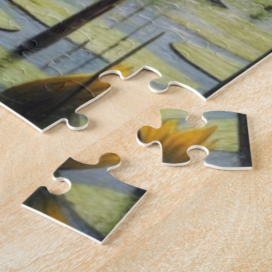 Moeras met Bull Alligator Jigsaw Puzzel (Zijkant)