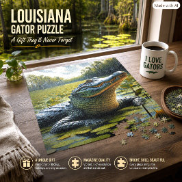 Moeras met stieralligator legpuzzel