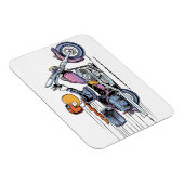 Moeras Motorfiets Cartoon Magnet Magneet (Rechterzijde)