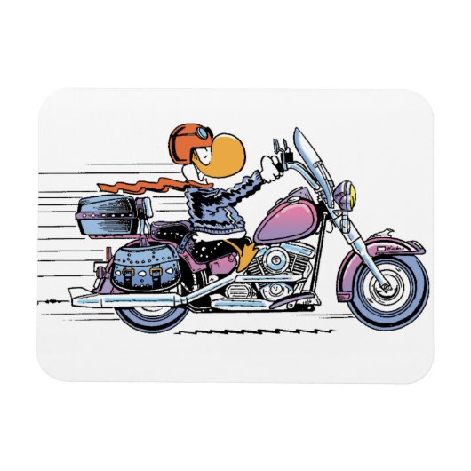 Moeras Motorfiets Cartoon Magnet Magneet (Horizontaal)