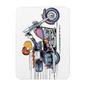 Moeras Motorfiets Cartoon Magnet Magneet (Verticaal)