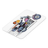 Moeras Motorfiets Cartoon Magnet Magneet (Linkerzijde)