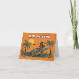 Moeras Spreuken – Halloween Alligator Pompoen Kaar Bedankkaart