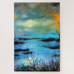 Moeras - Waterverf kunst Legpuzzel