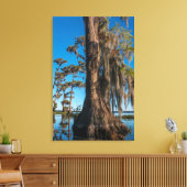 Moerascipres in een moeras canvas afdruk (Insitu (Woonkamer))