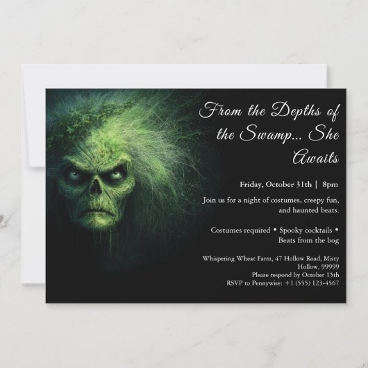 Moerasheks Halloween-feest Uitnodiging (Voorkant)