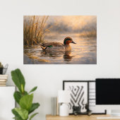 Moerasland Eend | Kust Wildeleven Kunst | Poster (Thuiskantoor)