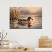 Moerasland Eend | Kust Wildeleven Kunst | Poster (Keuken)