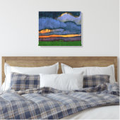 Moeraslandschap met een molen | Emil Nolde | Canvas Afdruk (Insitu (Slaapkamer))
