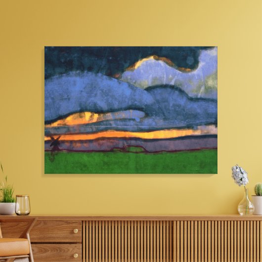 Moeraslandschap met een molen | Emil Nolde | Canvas Afdruk (Insitu (Woonkamer))