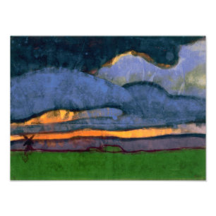 Moeraslandschap met een molen   Emil Nolde   Foto Afdruk