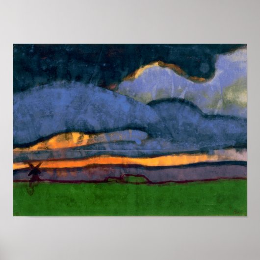 Moeraslandschap met een molen | Emil Nolde | Poster (Voorkant)