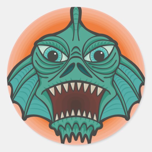 moerasmonster ronde sticker (Voorkant)